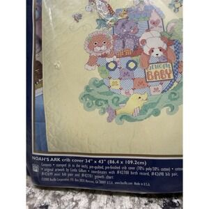 Bucilla Welcome Baby Noah's Ark Stamped Cross Stitch Crib Cover Kit #42697 NEW